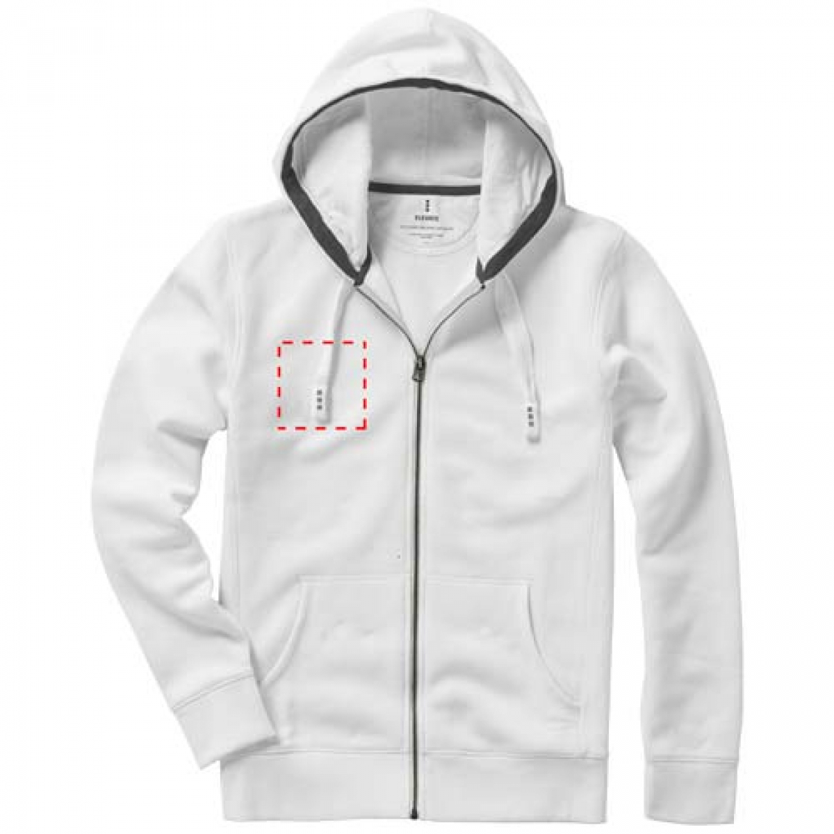 Premium heren sweater met capuchon en ritssluiting - rechter borst