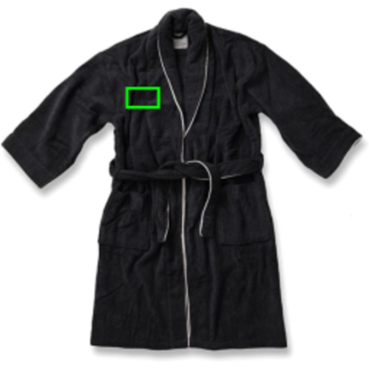 VINGA Harper badjas - S/M - katoen - 450 g/m² - brede kraag - Oeko-Tex - Borst rechterzijde