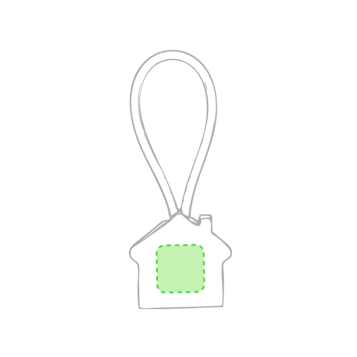 Huis sleutelhanger - metaal - rubberen bandje - Aan de andere kant