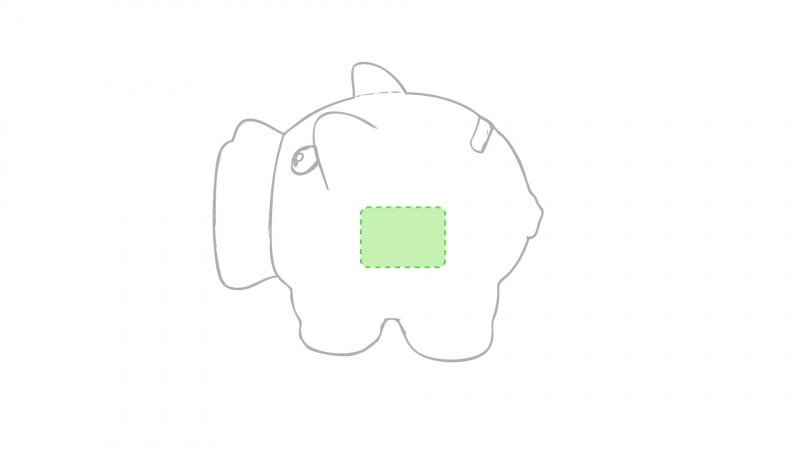 Donax spaarpot - rubber/PVC - 10x8x7.5cm - Aan de zijkant van het varkentje