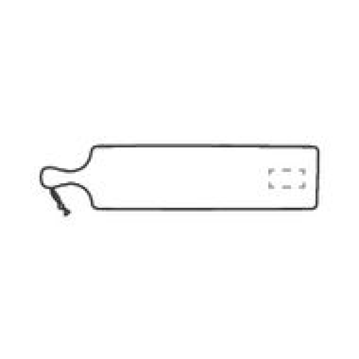 Tapas plank 65 x 15 cm - bamboe - op achterzijde