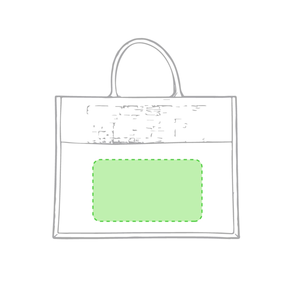 Cekon tas 44.5 x 34 x 15 cm - jute/katoen - 220 g/m² - korte witte handgrepen - Area 1