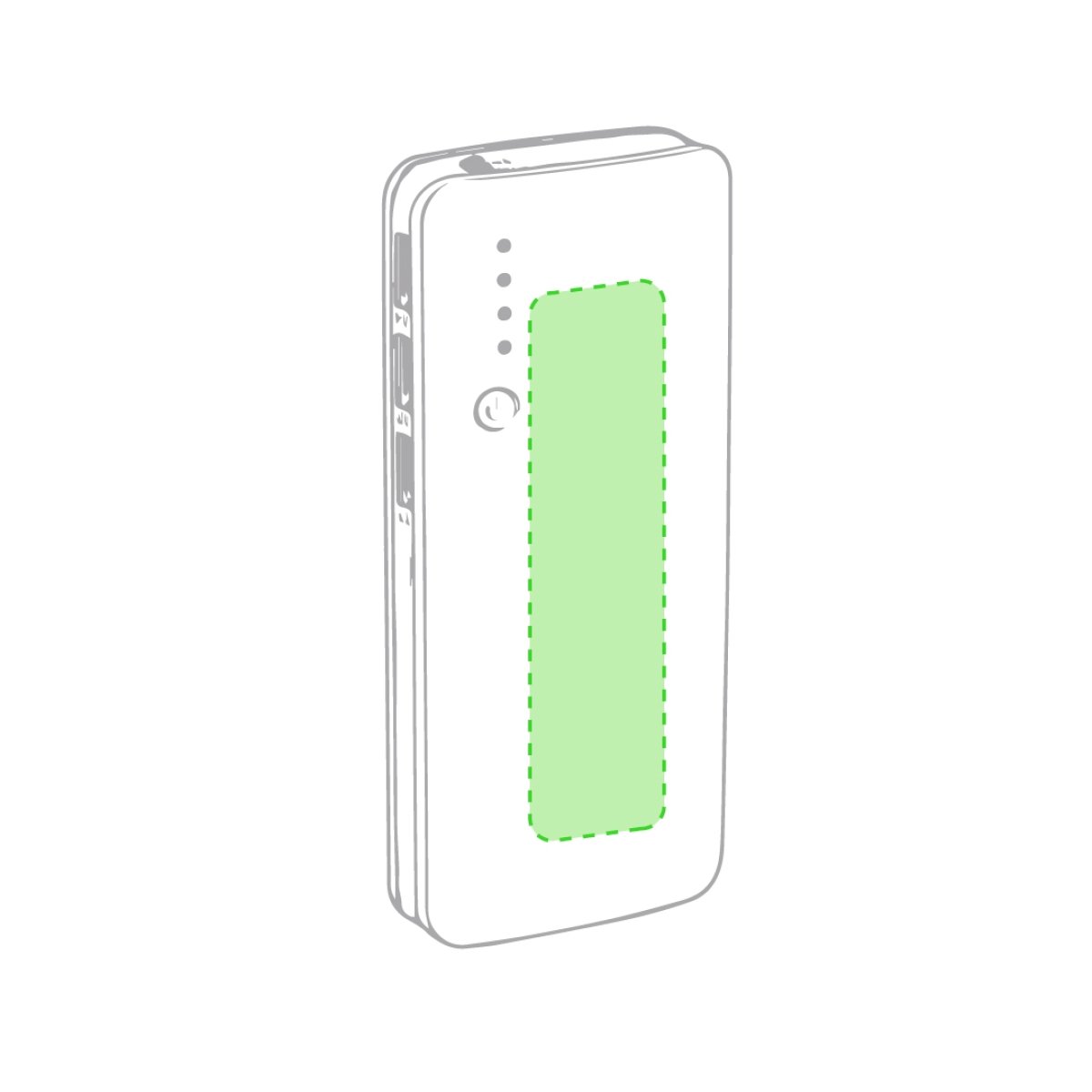 Kaprin powerbank - 10.000mAh - 3 USB-uitgangen - gekleurde zijkant - Op de voorkant Kaprin powerbank - 10.000mAh - 3 USB-uitgangen - gekleurde zijkant - Op de voorkant