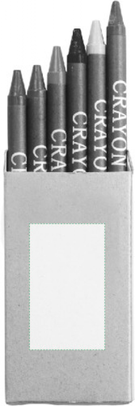 Set van 6 waskrijtjes in Eco verpakking - Voorzijde