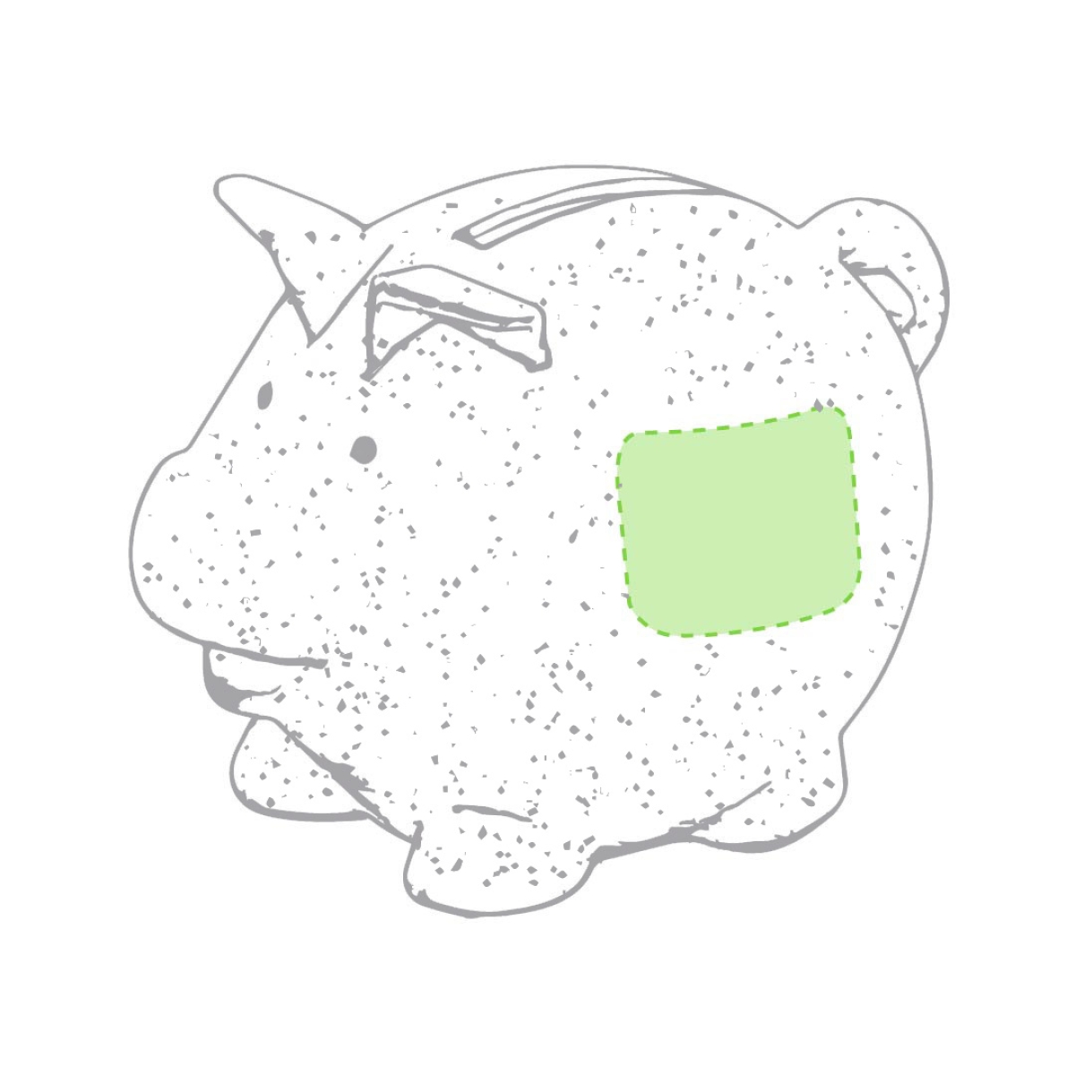 Darfil spaarpot - bamboevezel - 10x7.1x6.8cm - centerd on the side