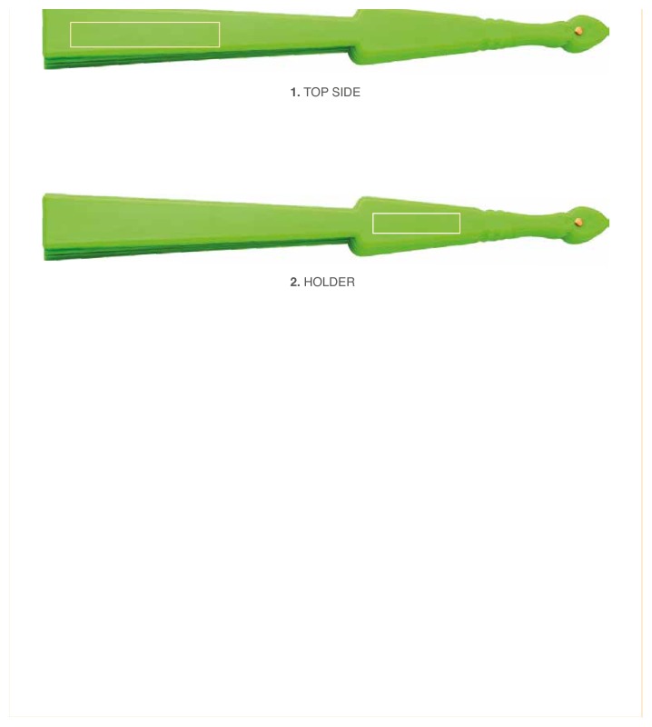 Kasimira handwaaier - stof - 42 x 23 cm - kunststof handvat - Bovenzijde