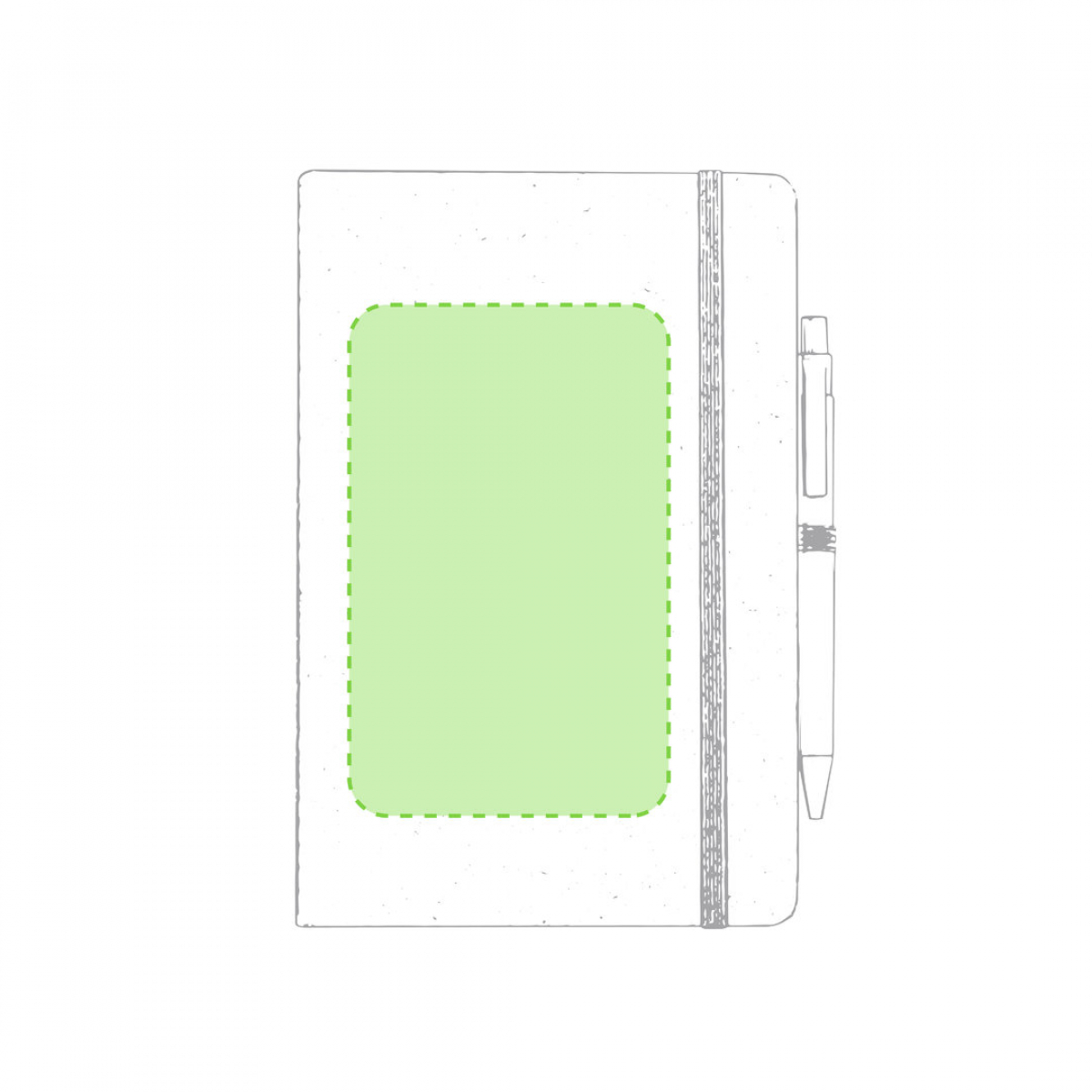 Esteka notitieboek - A5 - gerecycled karton - 60 vellen - pennenhouder en sluitelastiek - inclusief balpen - Links van de sluiting