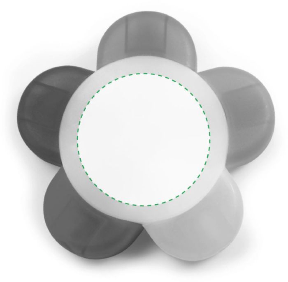 Markeerstift bloem - kunststof - 5 kleuren - Voorzijde