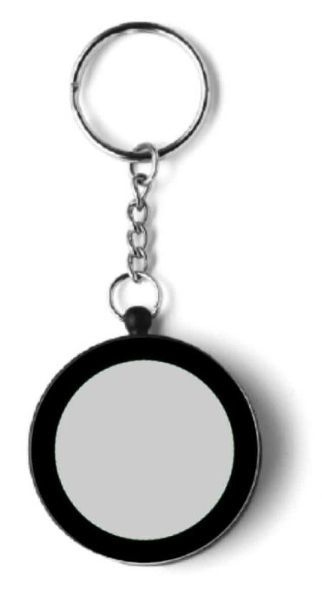 Samara ronde sleutelhanger - kunststof - met kompas - Achterzijde Samara ronde sleutelhanger - kunststof - met kompas - Achterzijde