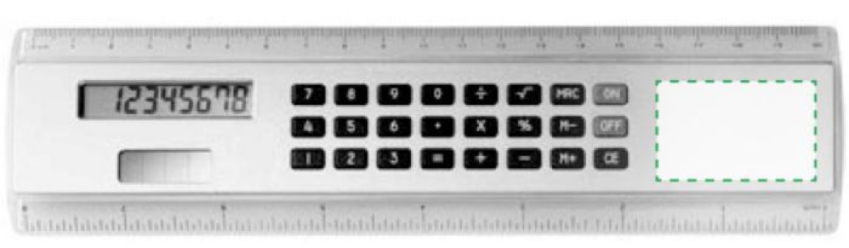 Heather liniaal - kunststof - 20 cm - met rekenmachine - Voorzijde