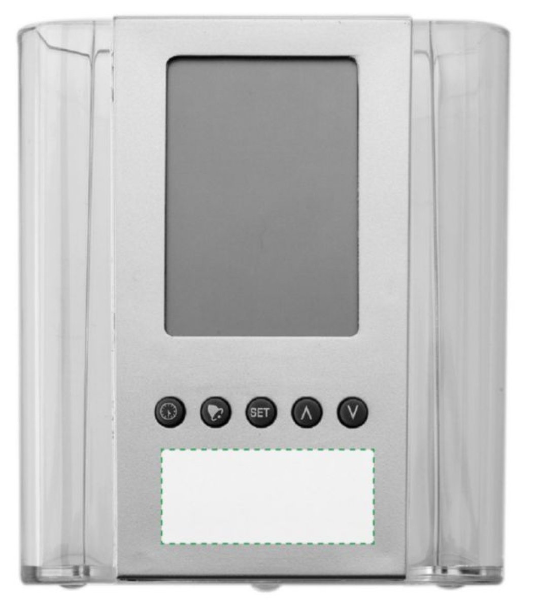 Bureauklok en pennenhouder - Voorzijde