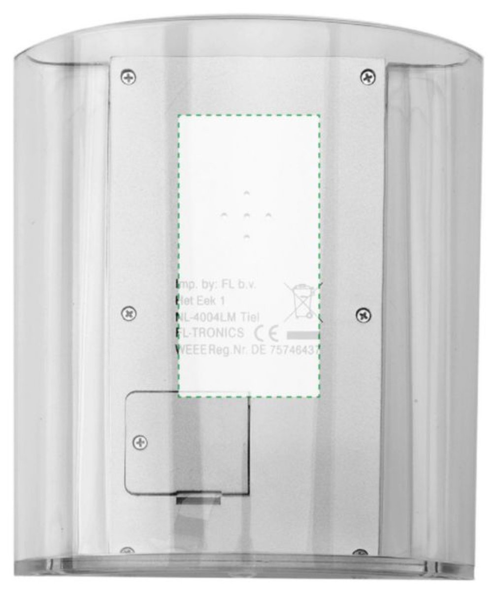 Bureauklok en pennenhouder - Achterzijde