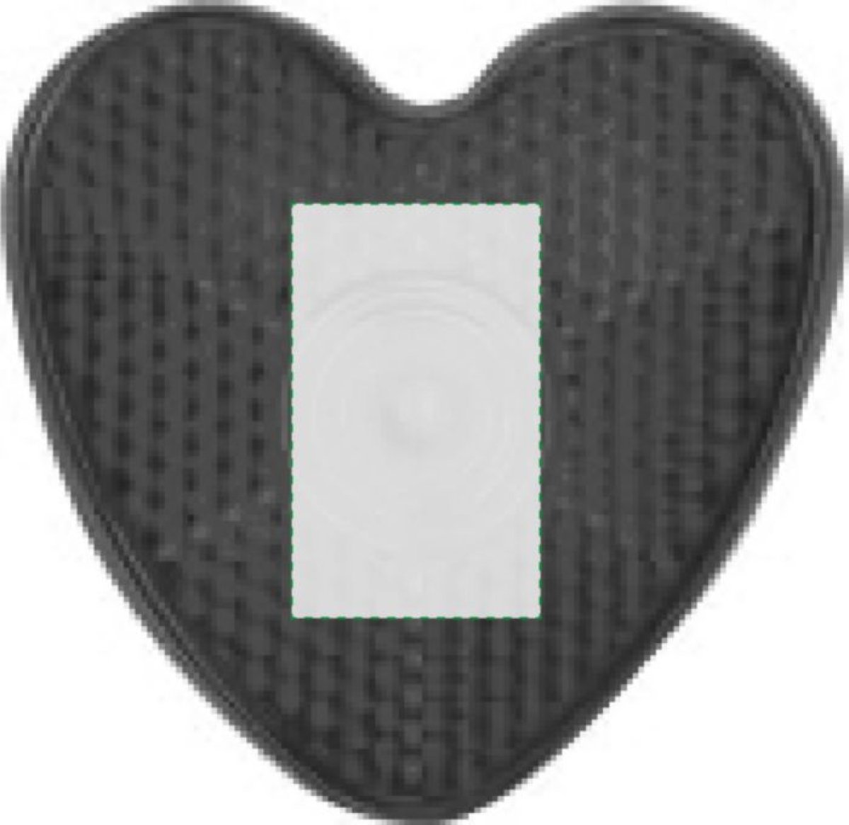 Plastic veiligheids lampje, model 'hart'. - Voorzijde