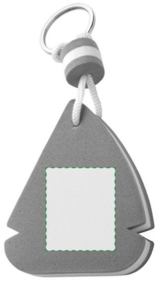 Drijvende sleutelhanger in vorm van zeilschip - Achterzijde Drijvende sleutelhanger in vorm van zeilschip - Achterzijde