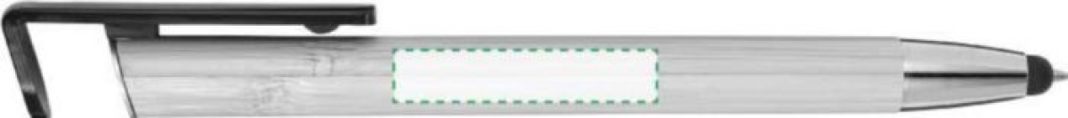 Colette stylus balpen - bamboe - blauwe inkt - telefoonhouder clip - Naast de clip linkshandig