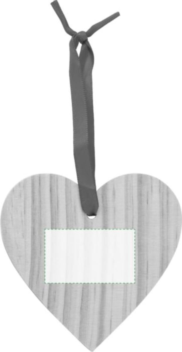 Houten kerstornament Hart - Voorzijde