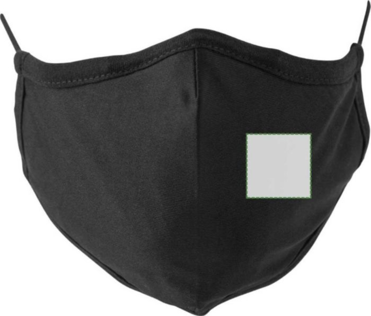 Katoen en polyester, herbruikbaar mondkapje - Zijkant links