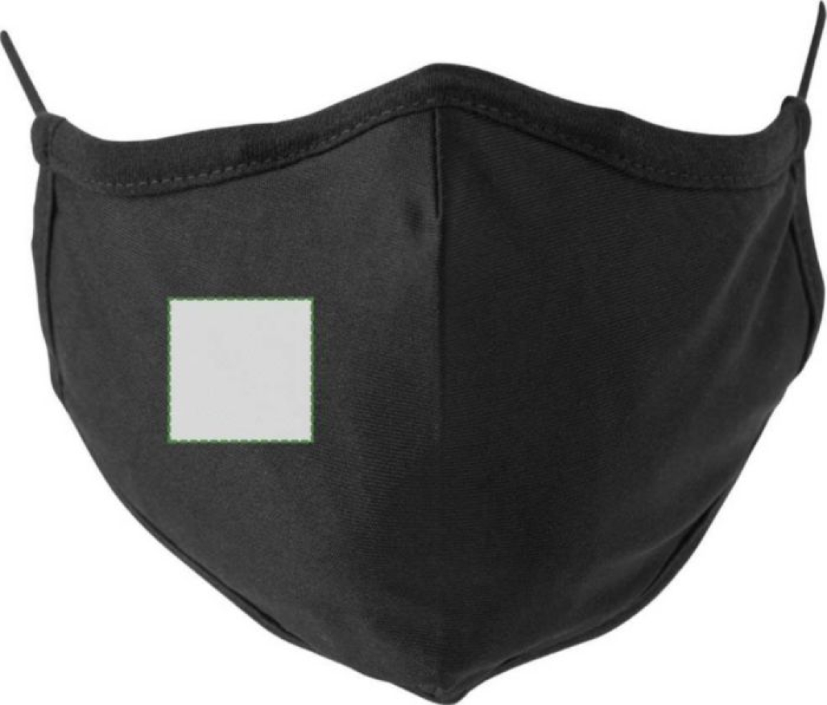 Katoen en polyester, herbruikbaar mondkapje - Zijkant rechts
