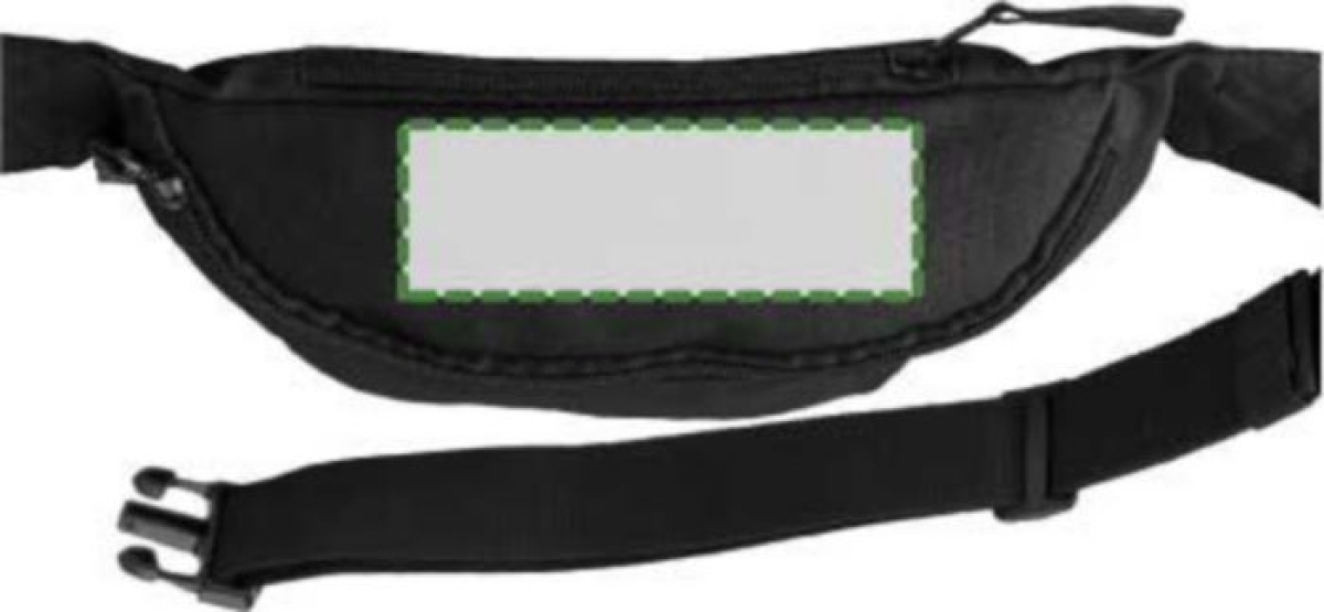 Leonardo heuptas - polyester - 600D - 2 vakken met ritssluiting - verstelbare riem met gespsluiting - Bovenzijde