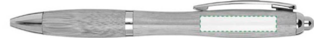 Carson balpen - bamboe - zwarte inkt - zilveren accenten - Naast de clip rechtshandig