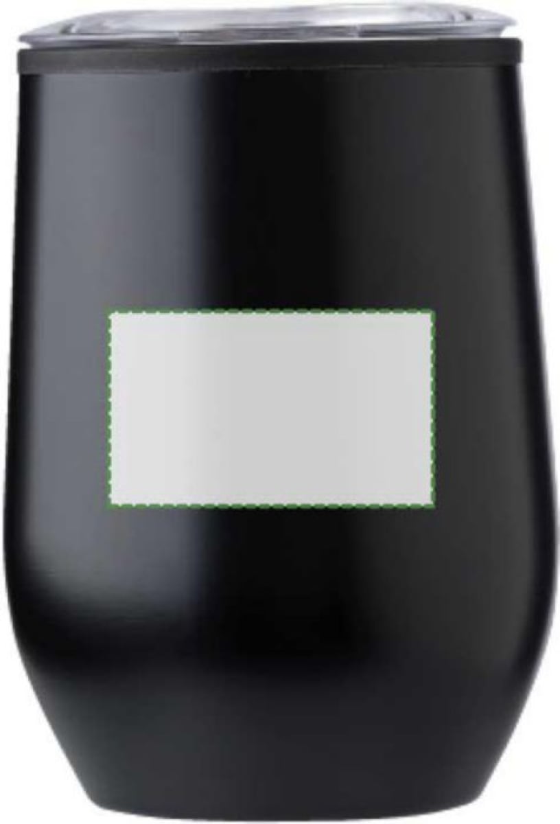 Zoe beker 300ml - RVS - met PS deksel - Zijkant