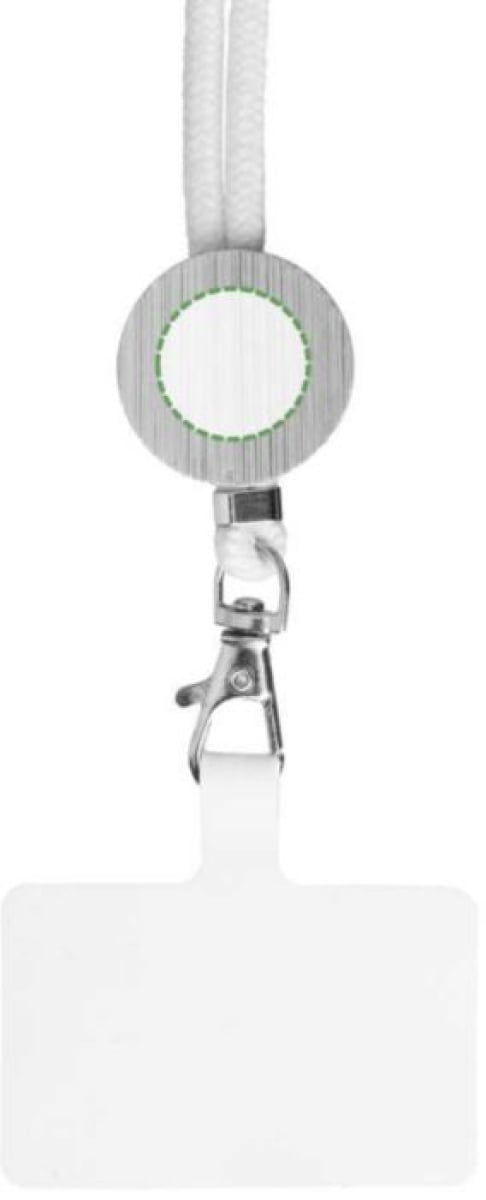 Lucia telefoonkoord - katoen en bamboe - trekkoord - karabijnhaak - Voorzijde