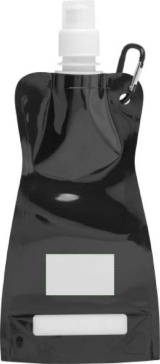 Opvouwbare waterfles 420ml - PP - met karabijnhaak - Voorzijde