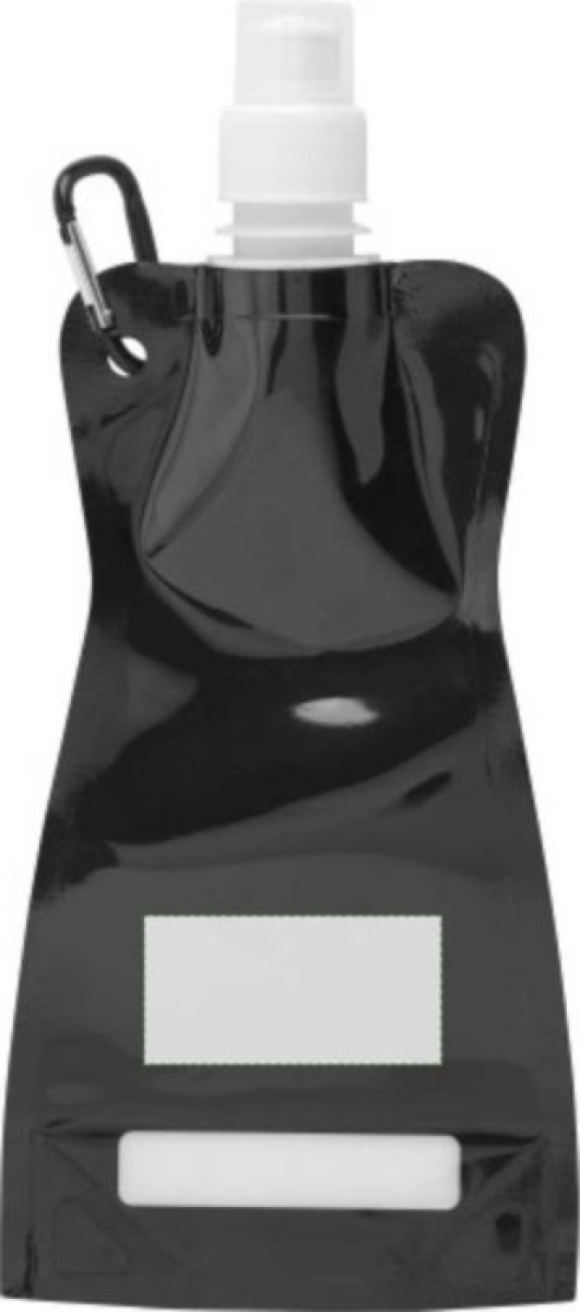 Opvouwbare waterfles 420ml - PP - met karabijnhaak - Achterzijde
