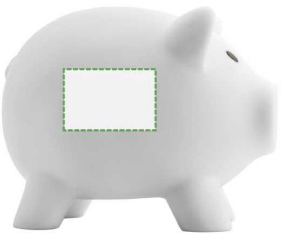 Spaarvarken Roger - PVC - 9.5x7.3x7.6cm - Achterzijde