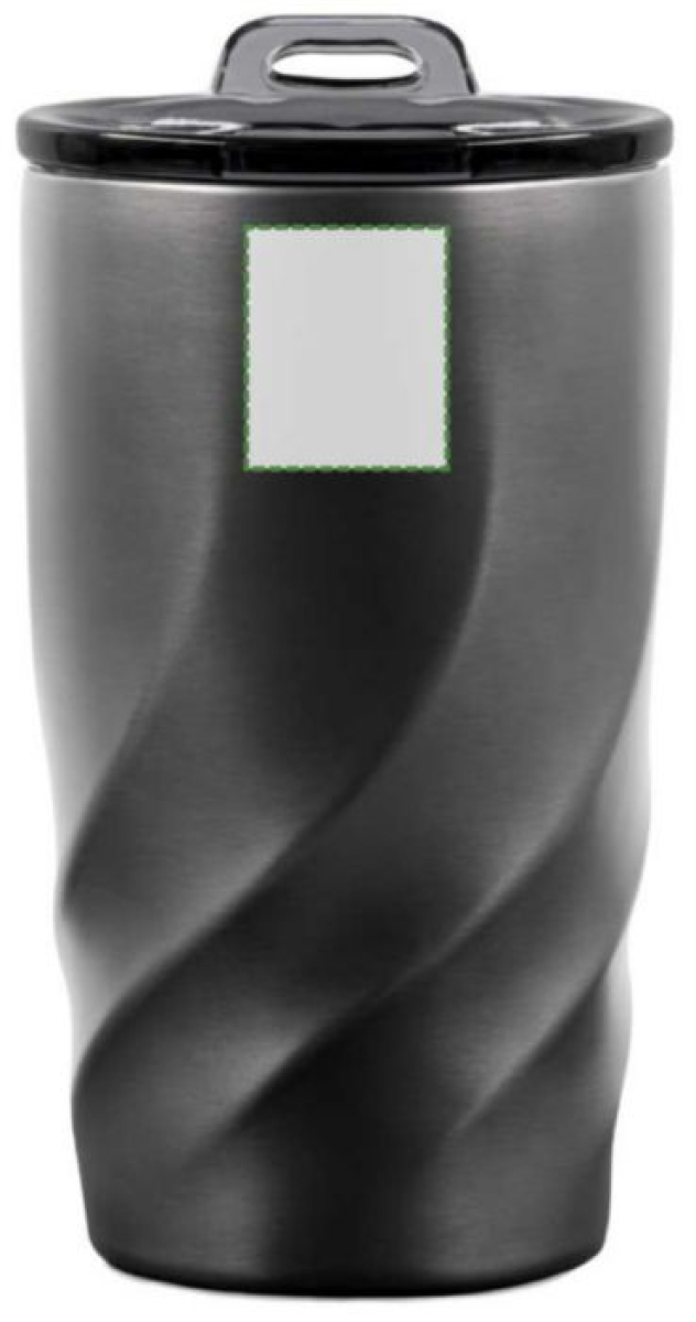 Brandcharger Vortex Calix reisbeker 400ml - RVS - draaglus - lekvrije schroekdeksel - Voorzijde