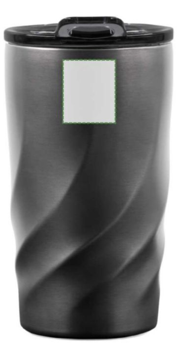 Brandcharger Vortex Calix reisbeker 400ml - RVS - draaglus - lekvrije schroekdeksel - Achterzijde