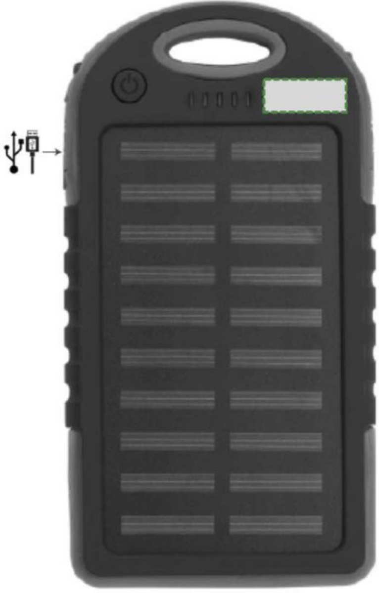 Aurora powerbank - 4.000mAh - ABS - zonne-energie - Voorzijde boven Aurora powerbank - 4.000mAh - ABS - zonne-energie - Voorzijde boven