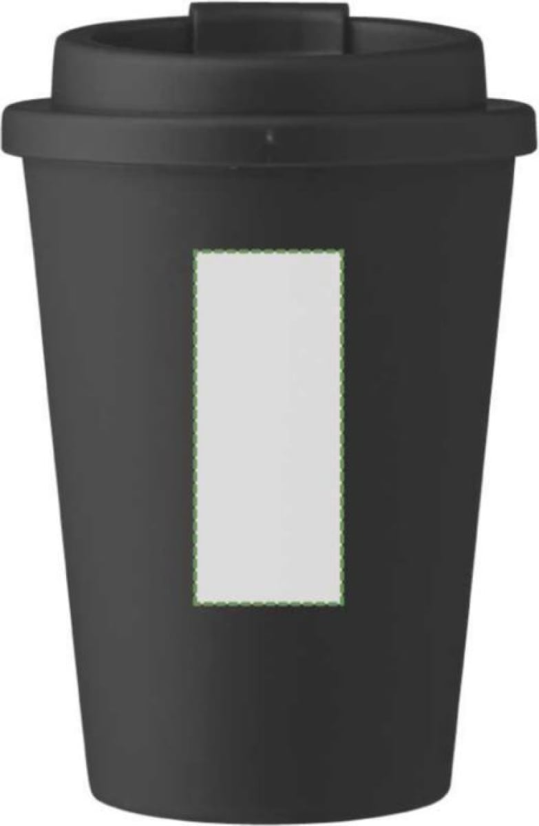 Koffiebeker to go 350 ml - PP - afsluitbaar met schroefdeksel - Achterzijde Koffiebeker to go 350 ml - PP - afsluitbaar met schroefdeksel - Achterzijde