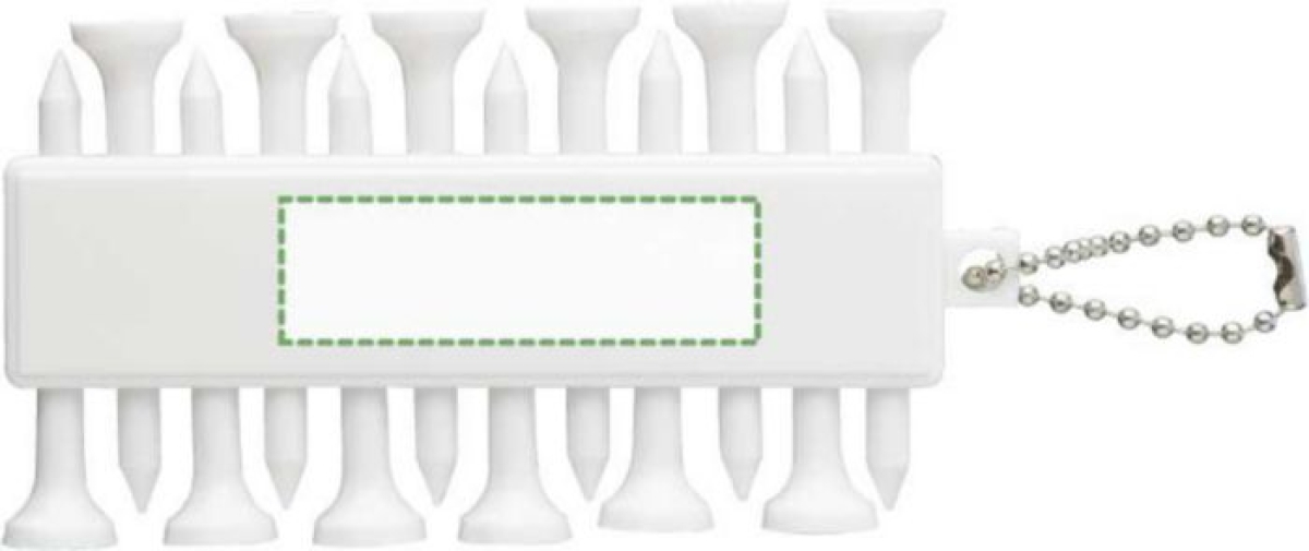 Aveline golf tee-set  - recycled ABS - 12 tees - met metalen koord - Bovenzijde Aveline golf tee-set  - recycled ABS - 12 tees - met metalen koord - Bovenzijde