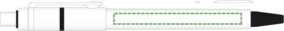 Stilolinea balpen - kunststof - Dokumental inkt blauw - gekleurde punt en ring - ECO - Naast de clip linkshandig