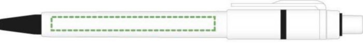 Stilolinea balpen - kunststof - Dokumental inkt blauw - gekleurde punt en ring - ECO - Naast de clip rechtshandig