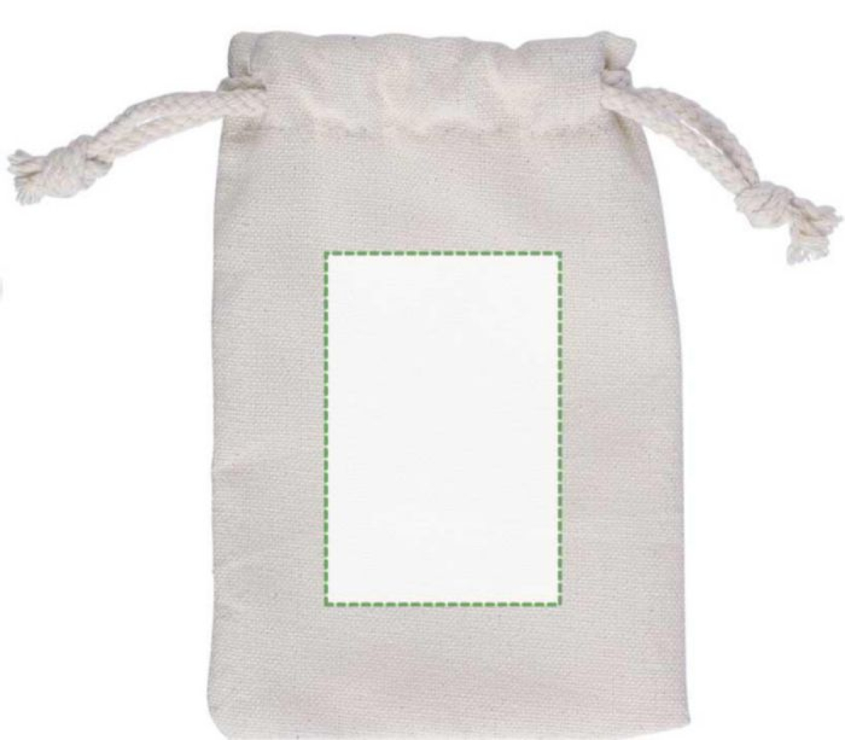 Nyssa golftees-set - hout - 6 tees, pitchfork en 2 markers - verpakt in katoenen zakje - Achterzijde