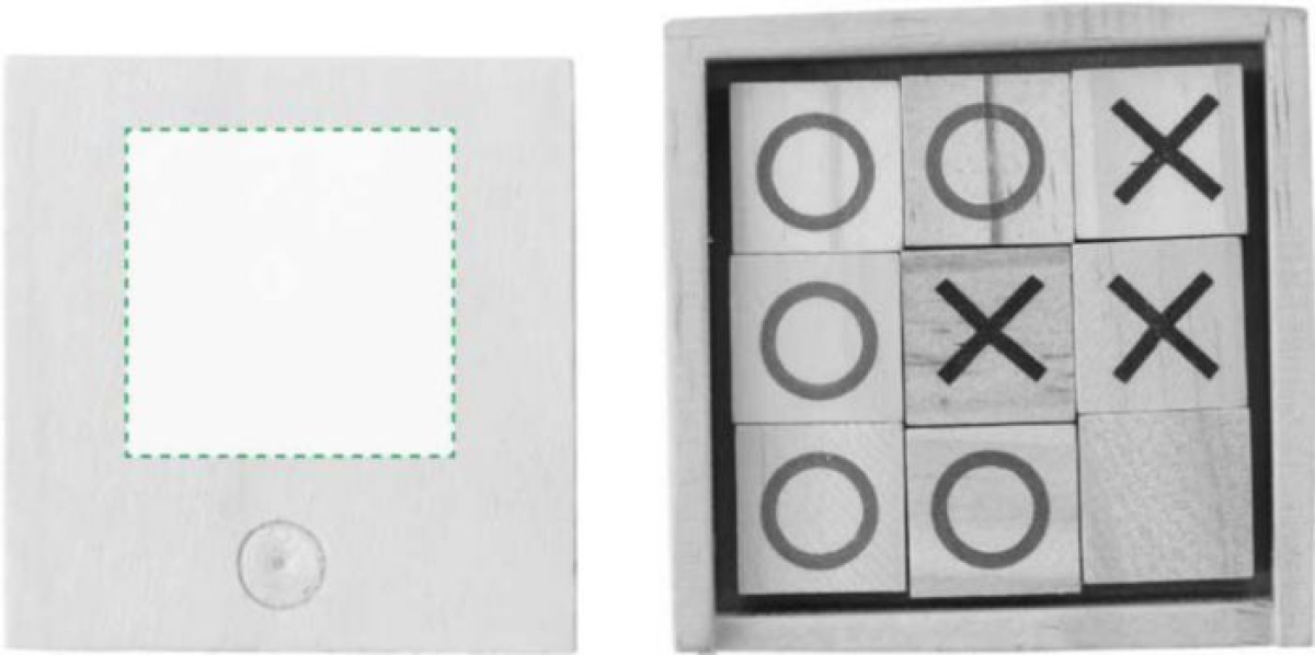 Alessio strategisch spel - boter, kaas en eieren - houten doosje - Op deksel