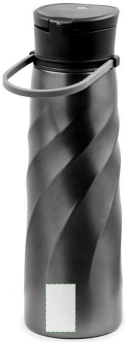 Brandcharger Vortex Athletica 1000ml drinkfles - RVS - draagriem - Achterzijde