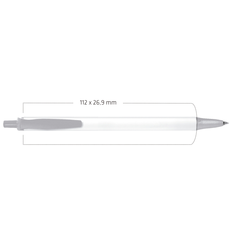 BIC® Clic stic balpen - kunststof - zwarte, blauwe inkt - houder (afbeelding)