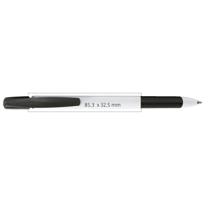 BIC® Media Clic grip balpen - kunststof - zwarte, blauwe inkt - houder BIC® Media Clic grip balpen - kunststof - zwarte, blauwe inkt - houder