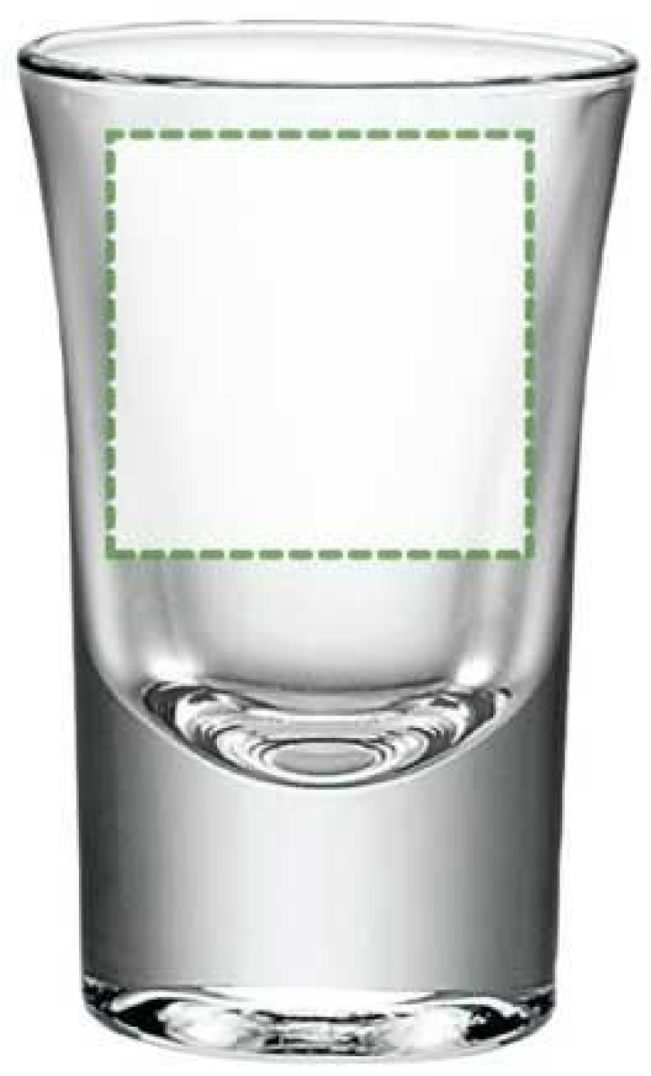 Shotglas - 34ml - glas - massieve bodem - Achterzijde