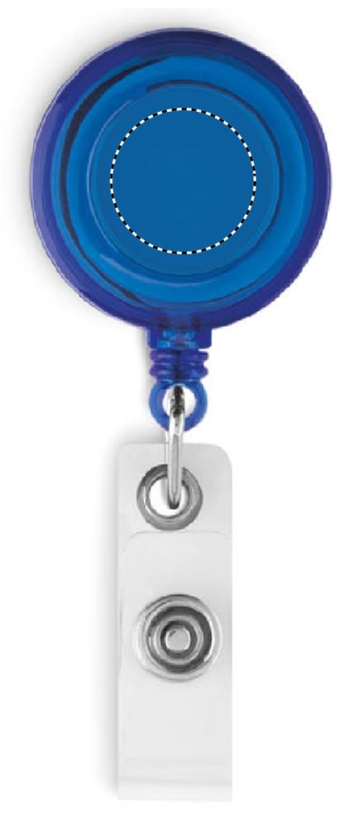 Badgehouder aan koordje - transparant - metalen clip - zonder kaarthouder - Front