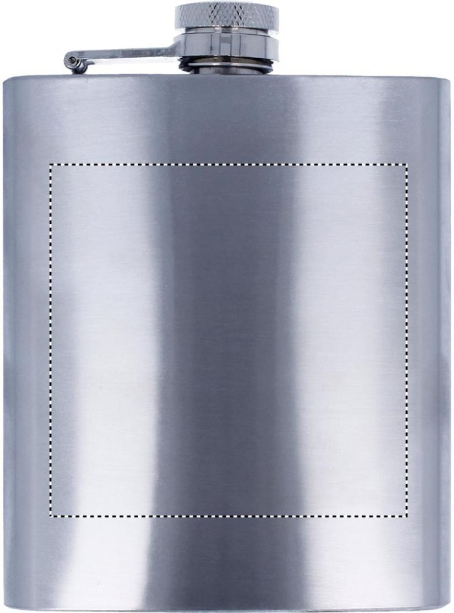 Heupfles 200 ml - RVS - schroefdop - Front laser