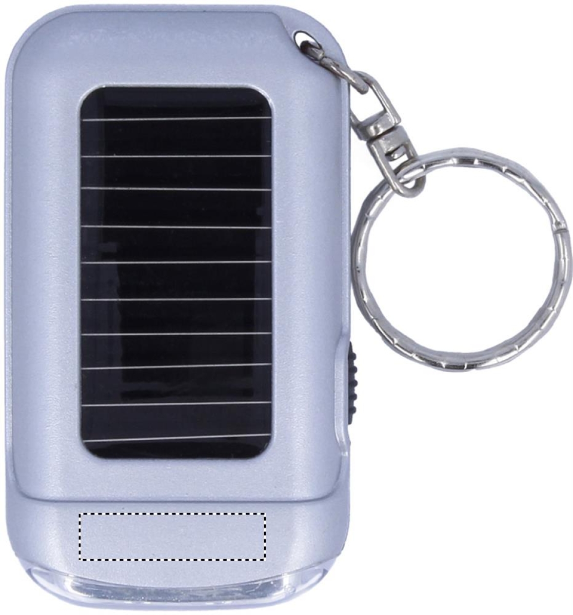 Ringal sleutelhanger - ABS - 6.5 cm - 2 LED lampjes op zonne energie - Below solar cell