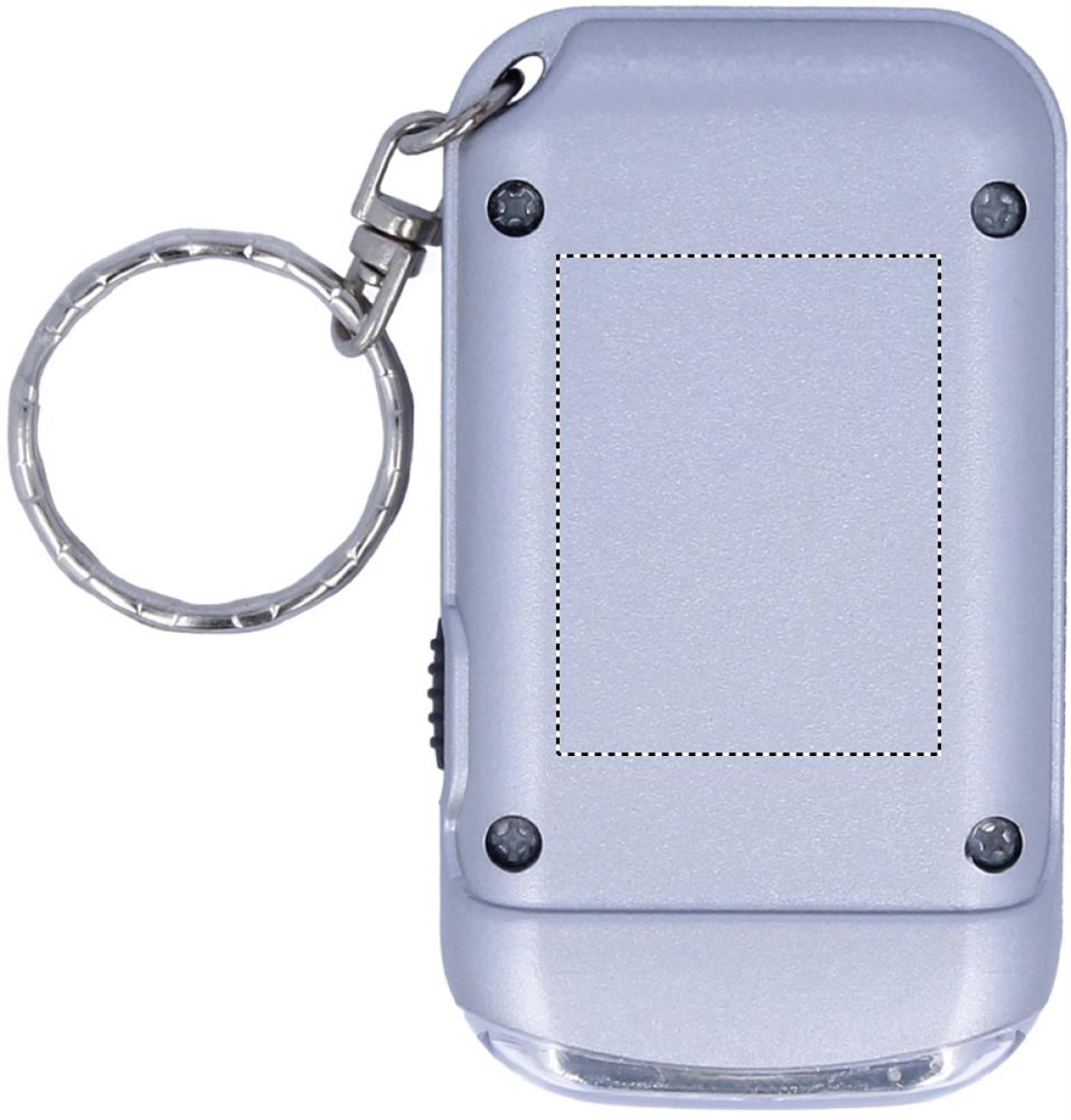 Ringal sleutelhanger - ABS - 6.5 cm - 2 LED lampjes op zonne energie - Back