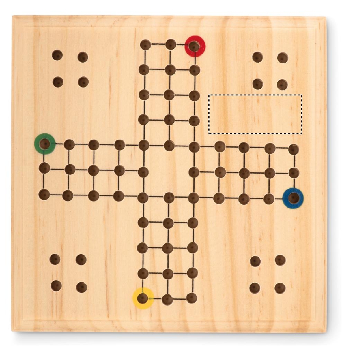 Ludo bordspel - mens erger je niet - hout - verpakt in katoenen zakje - Board 1