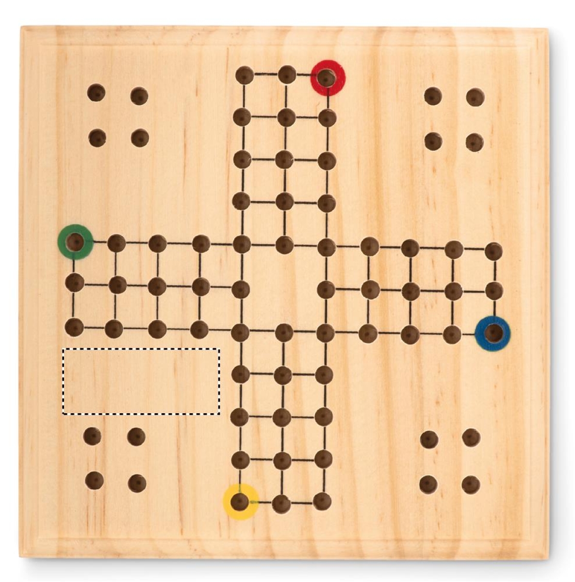 Ludo bordspel - mens erger je niet - hout - verpakt in katoenen zakje - Board 3