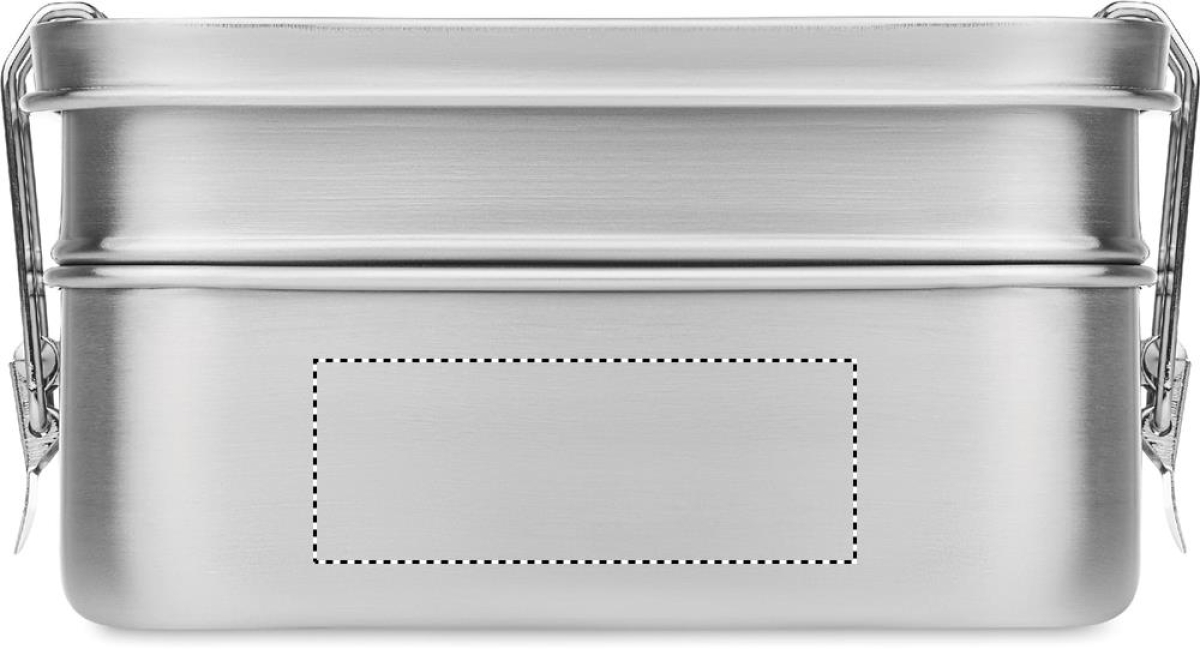 Double Chan lunchbox - 1,2 L - staal - 2 compartimenten - Side 1