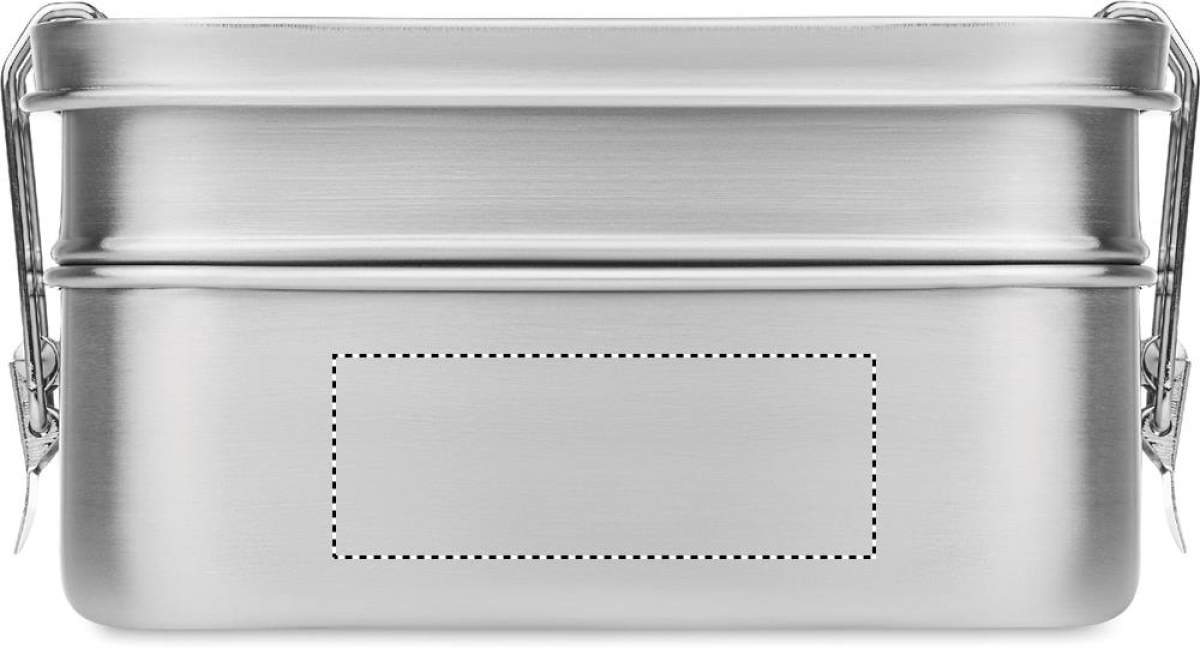 Double Chan lunchbox - 1,2 L - staal - 2 compartimenten - Side 2
